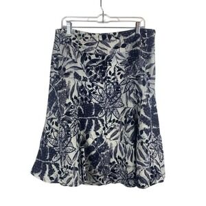 Linea Domani Women's Floral Midi Skirt Lined Midi Linen‎ Blend Casual Size 12
